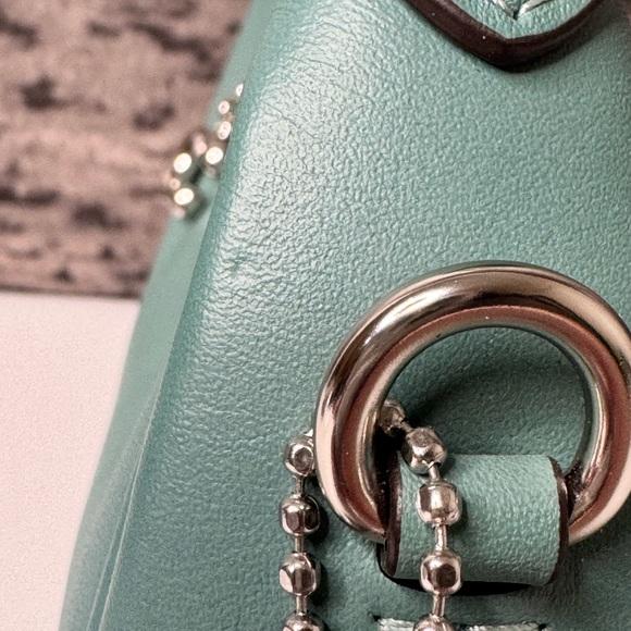 New Coach Jonie Mini Bag in Glovetanned Leather Aquamarine / Silver CR508 - Picture 6 of 15